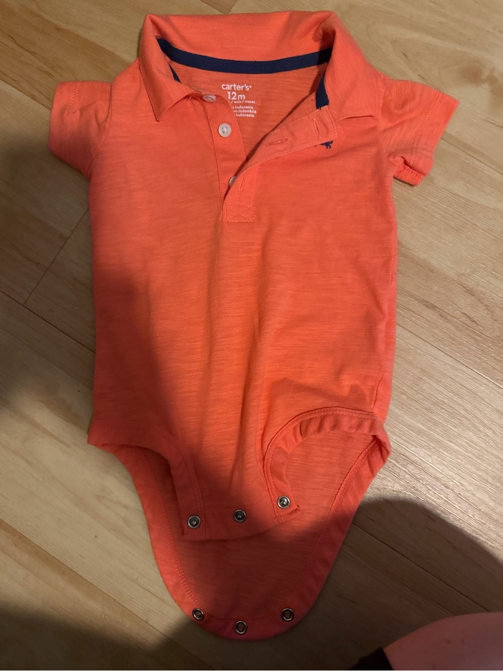 Carter's Orange Polo with Navy Trim